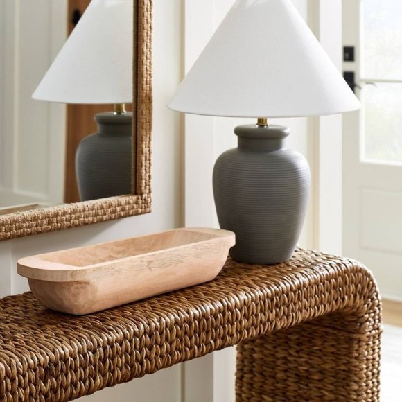 Threshold x Studio McGee Long Wooden Dough Bowl Brown Target - Picture 2 of 7